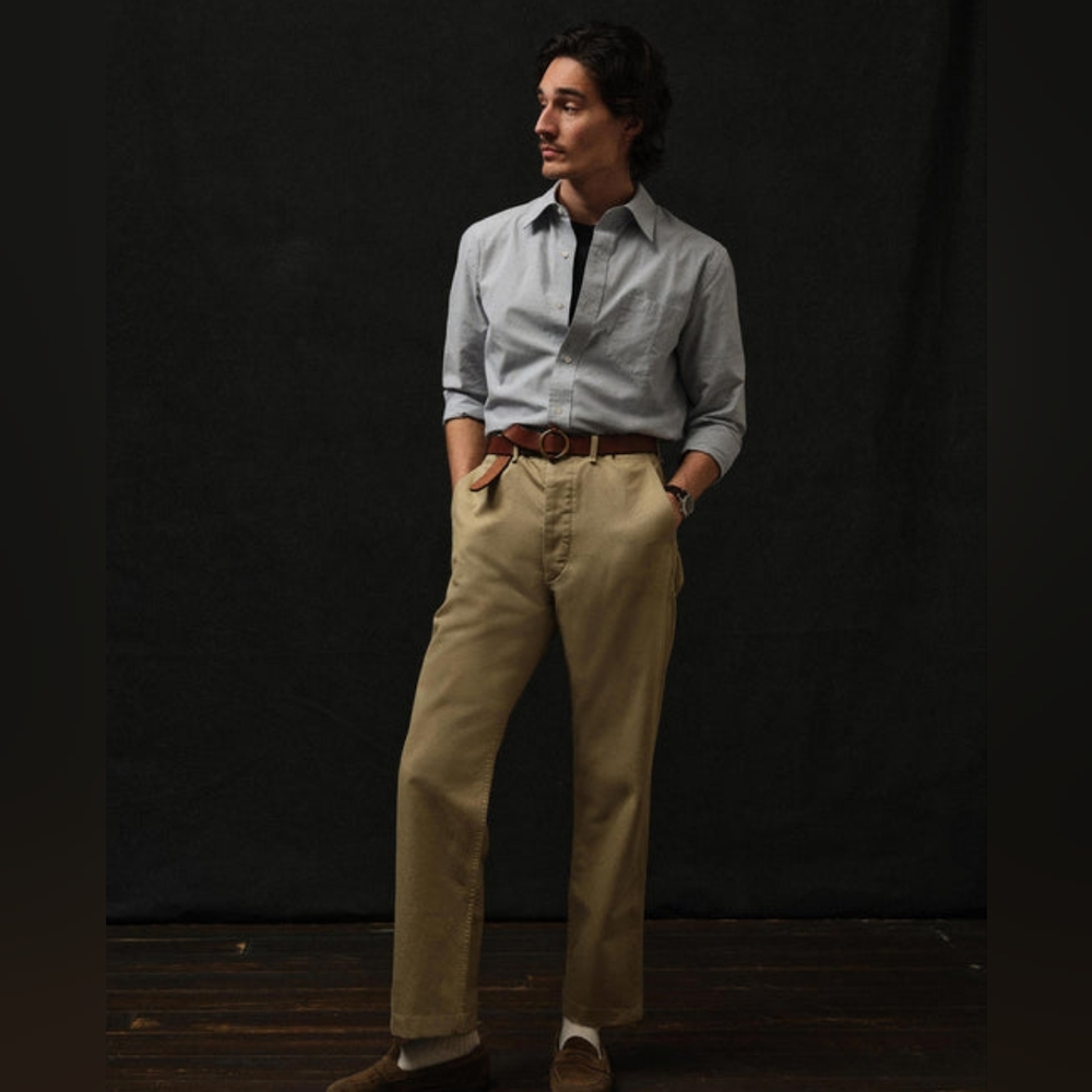 SOLD!! Buck Mason Full Saddle Chino Pants